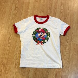 Kids' White and Red Mario T-Shirt